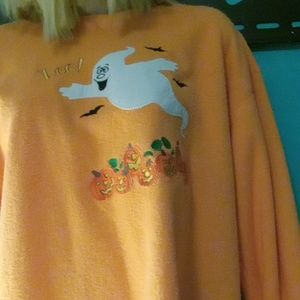 Orange Halloween Sweatshirt Size M